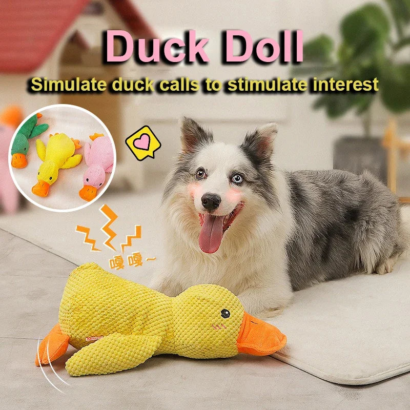 New Dog Toy Plush Bite resistant Sleep Sound Puppy Boredom Toy Golden Hair Corgi Self-help interactive Pet Big Dog Toys Supplies